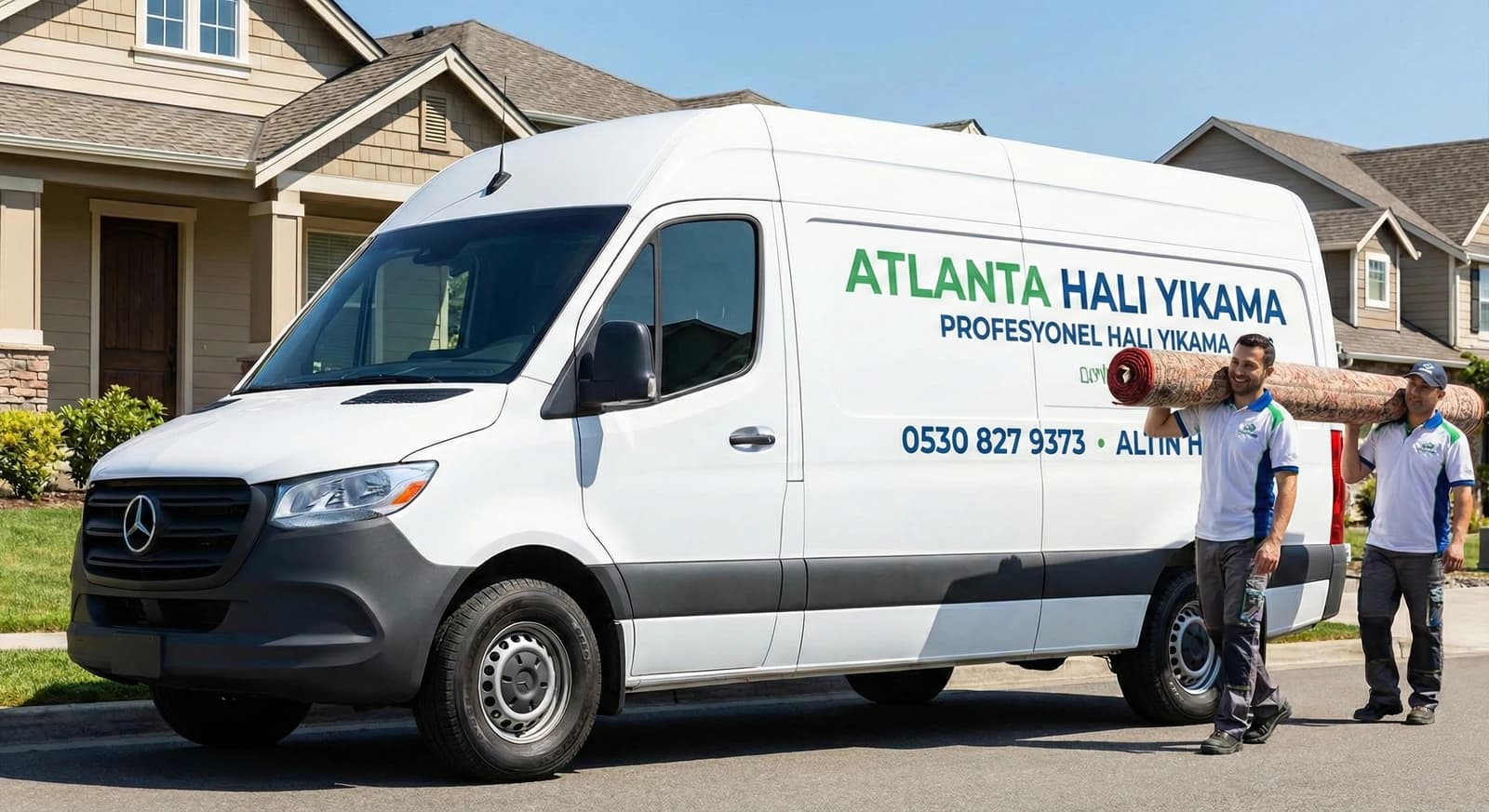 Atlanta Halı Yıkama servis aracı ve ekibi - İzmir'de profesyonel halı yıkama hizmeti